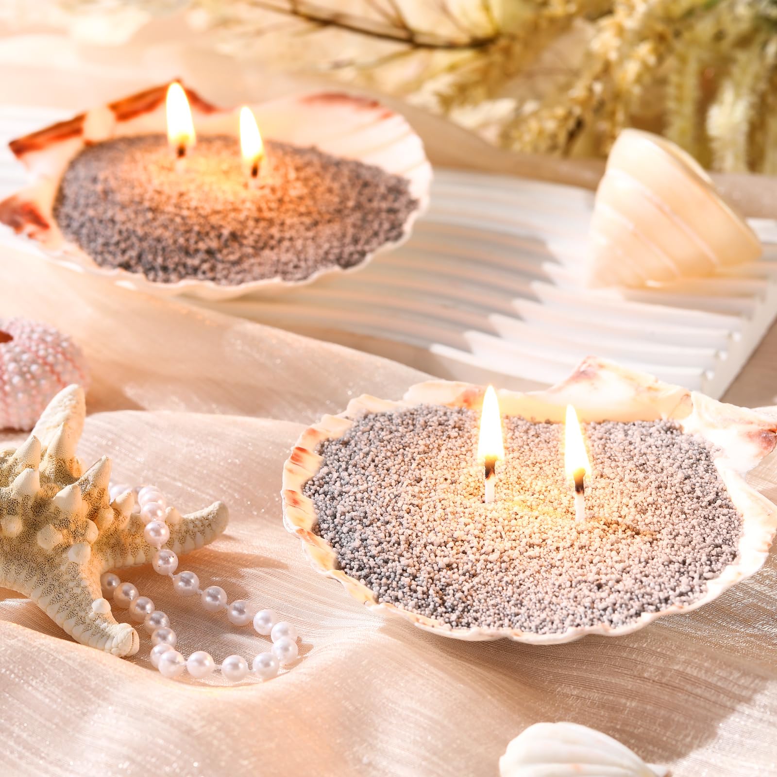Candle Sand 3.3 lb DIY Pearled Candle Making Kit Included 20 Pcs Wicks and Refillable Beaded Wax Sand Beaded Wax Gift with Wicks Self Extinguish for Home Wedding Party Women (21 Count)