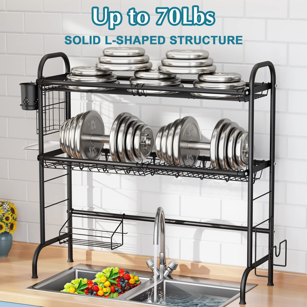3 Tier Over The Sink Dish Drying Rack