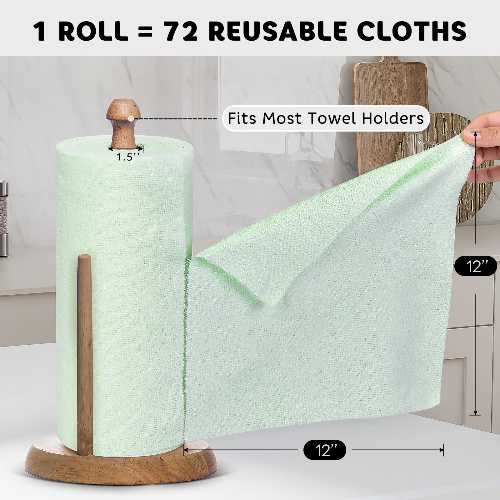 Matthew Microfiber Cleaning Cloth Roll 72Pack (72 Count)