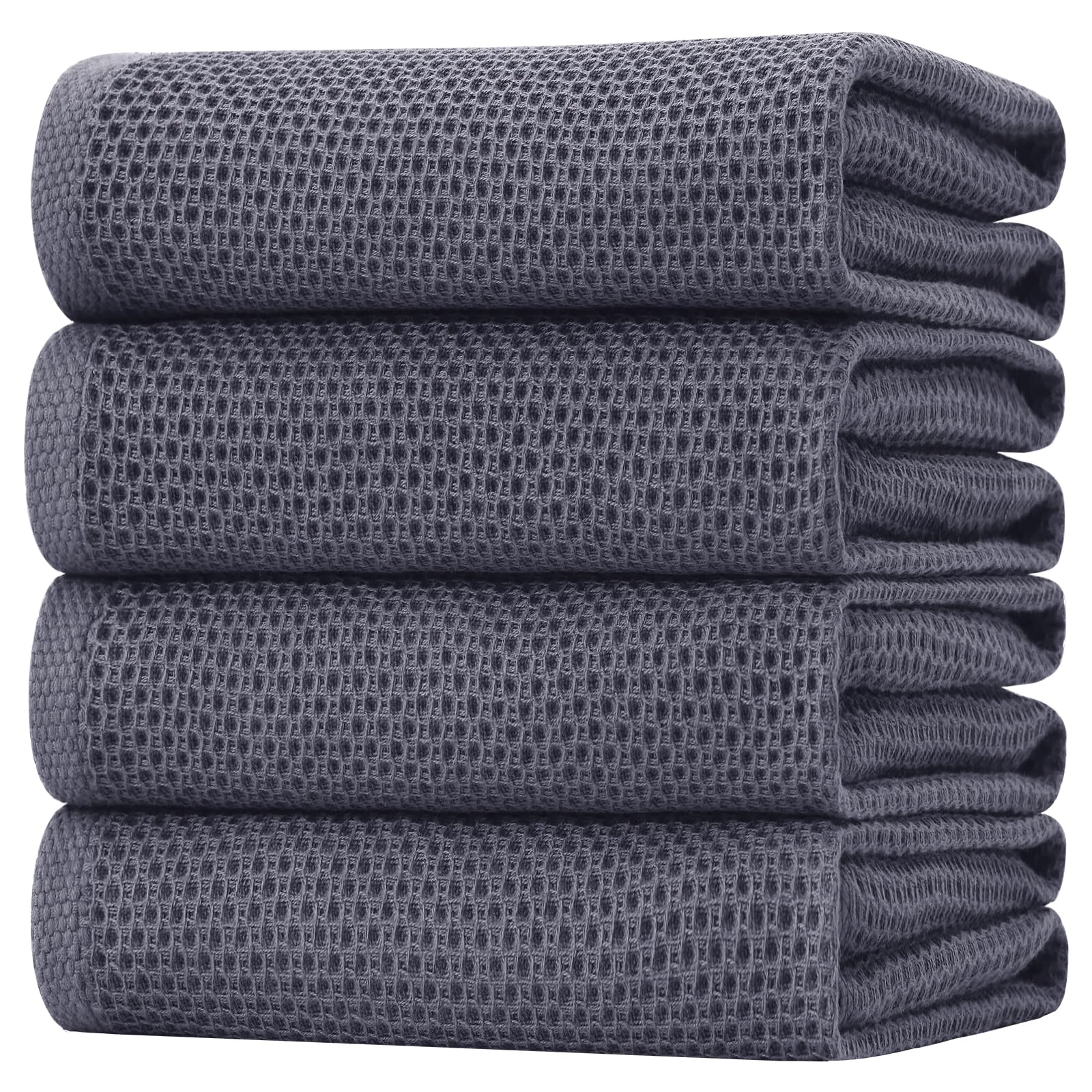 100% Cotton Oversized Waffle Weave Kitchen Towels 4 (4 Count)