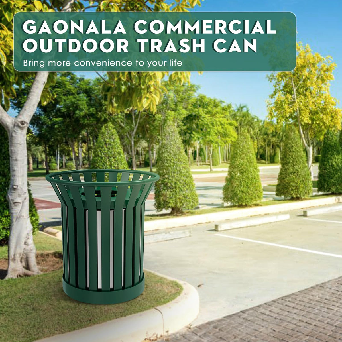 27.6IN Round Large Outdoor Trash Can