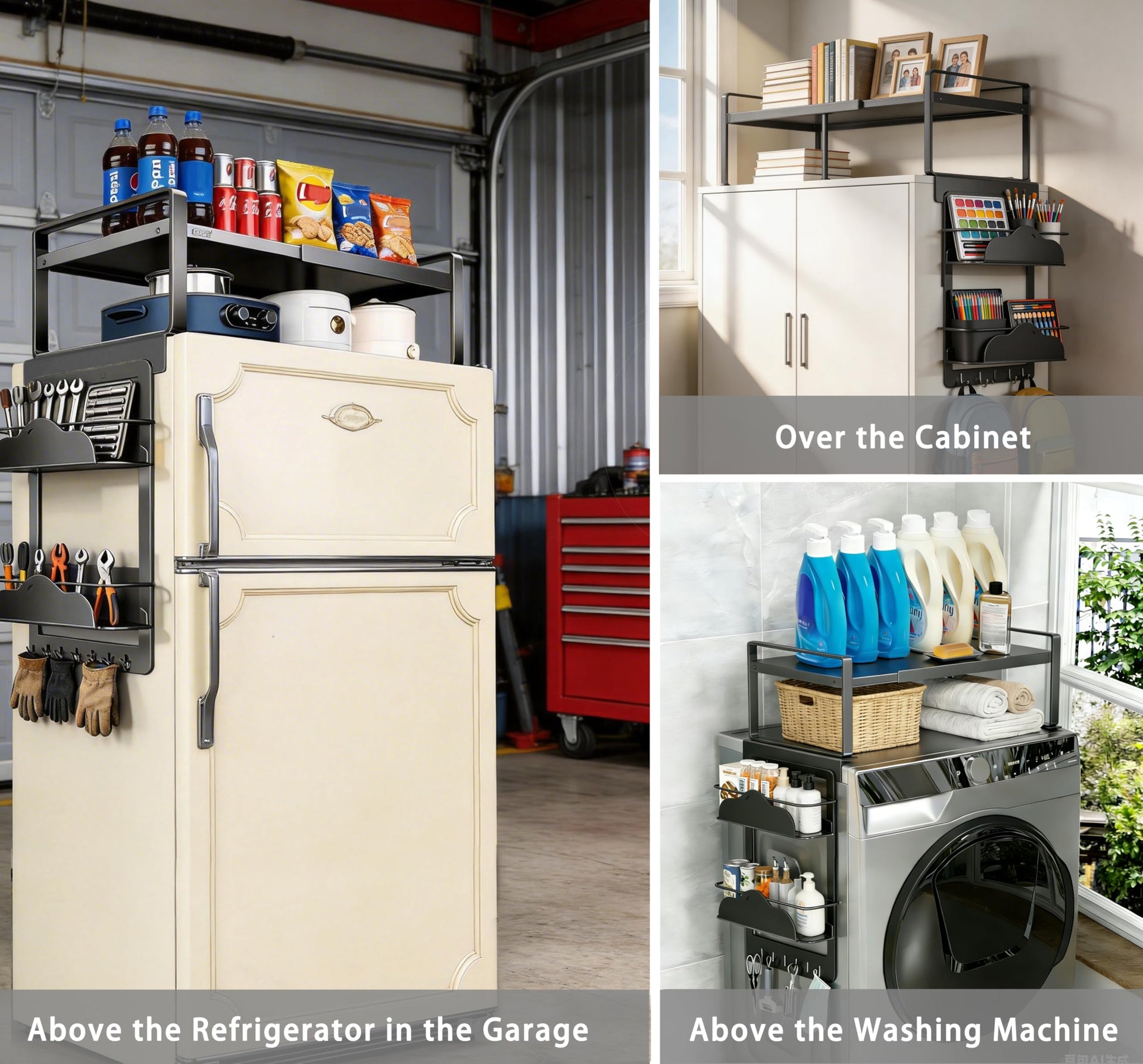 Adjustable Over The Fridge Organizer Side Magnetic Spice Rack