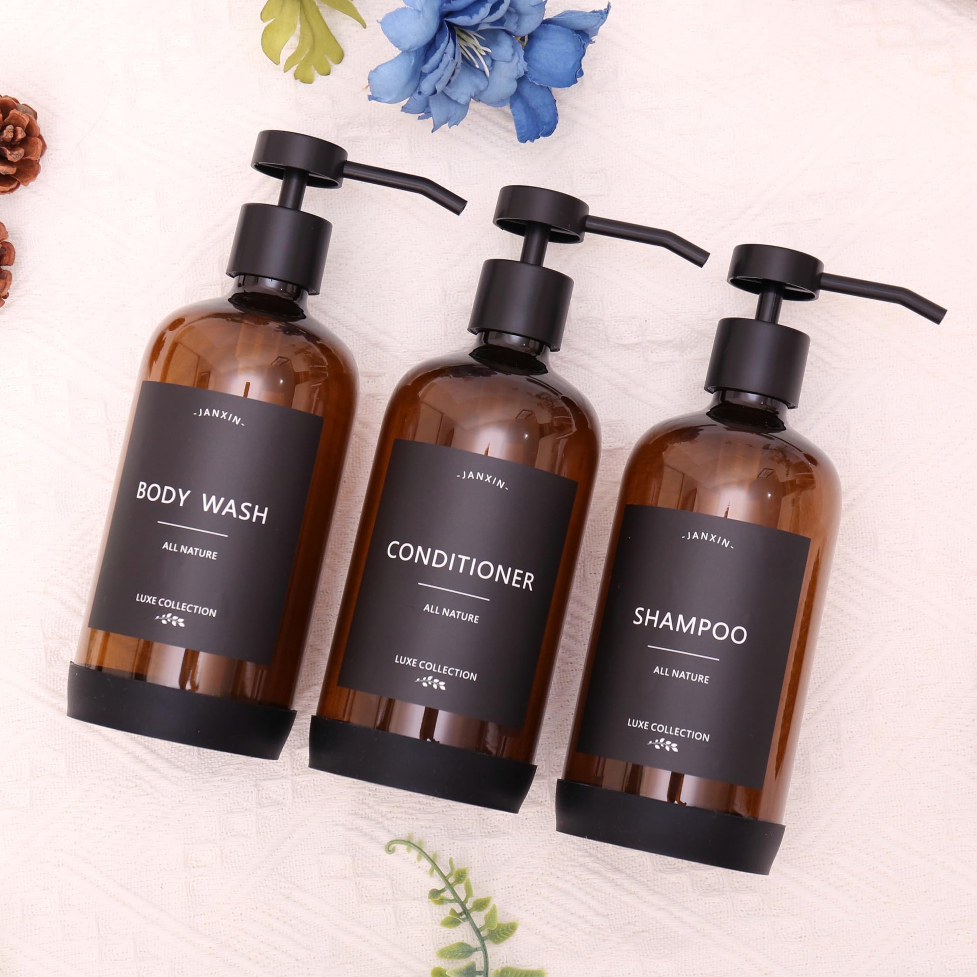 Shampoo and Conditioner Dispenser Set of 3