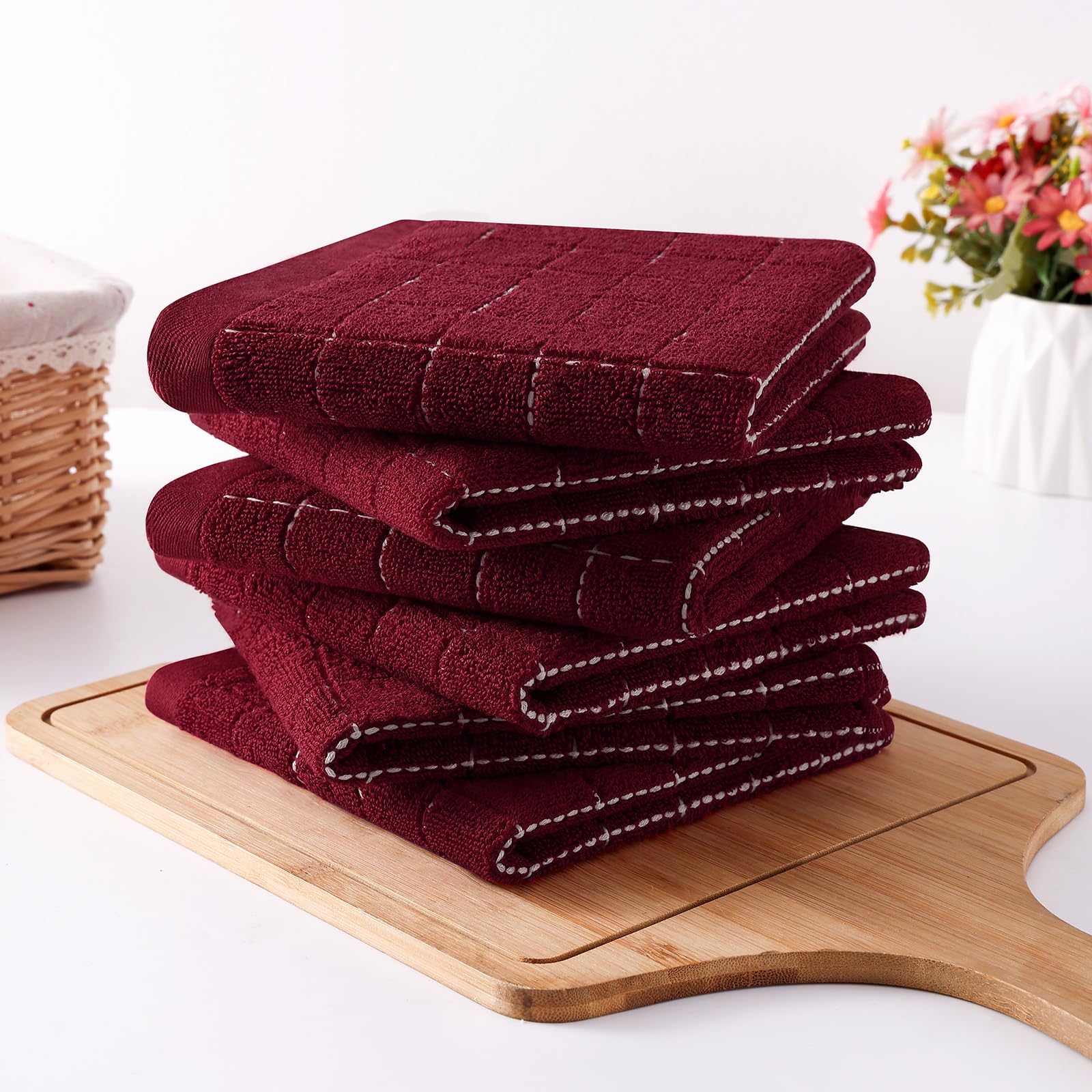 100% Cotton Terry Kitchen Dish Cloths (8 Count)