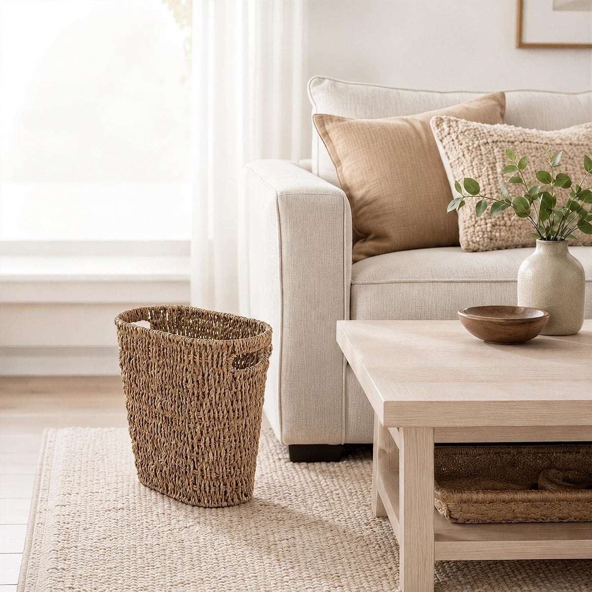 Wicker Trash Can