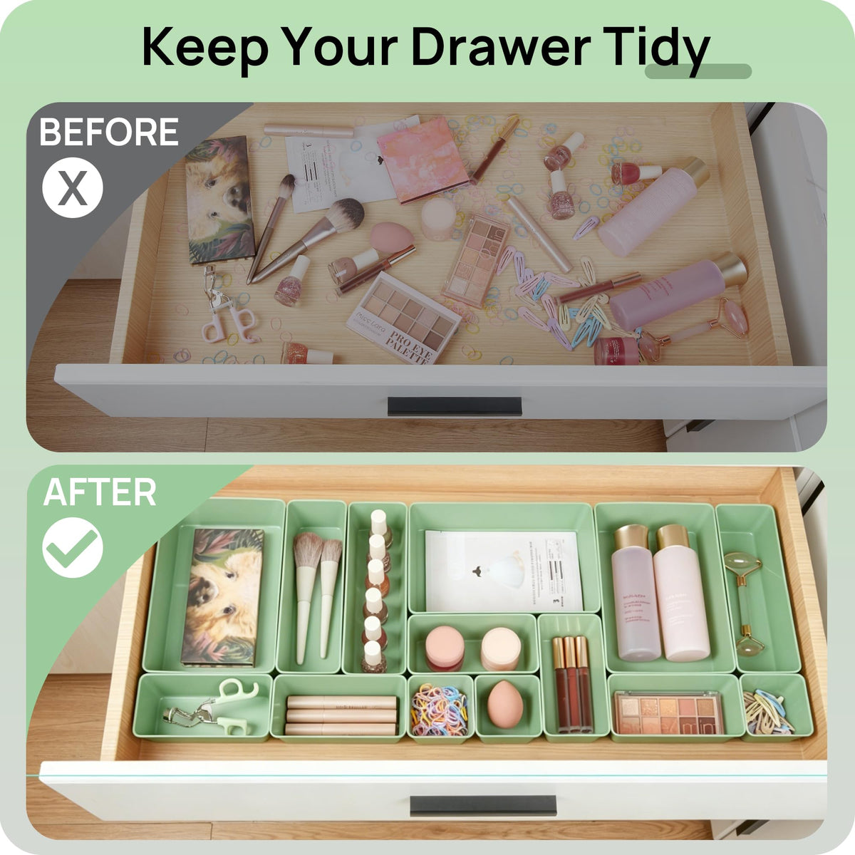 25 Pack Plastic Drawer Organizers with Non (25 Count)