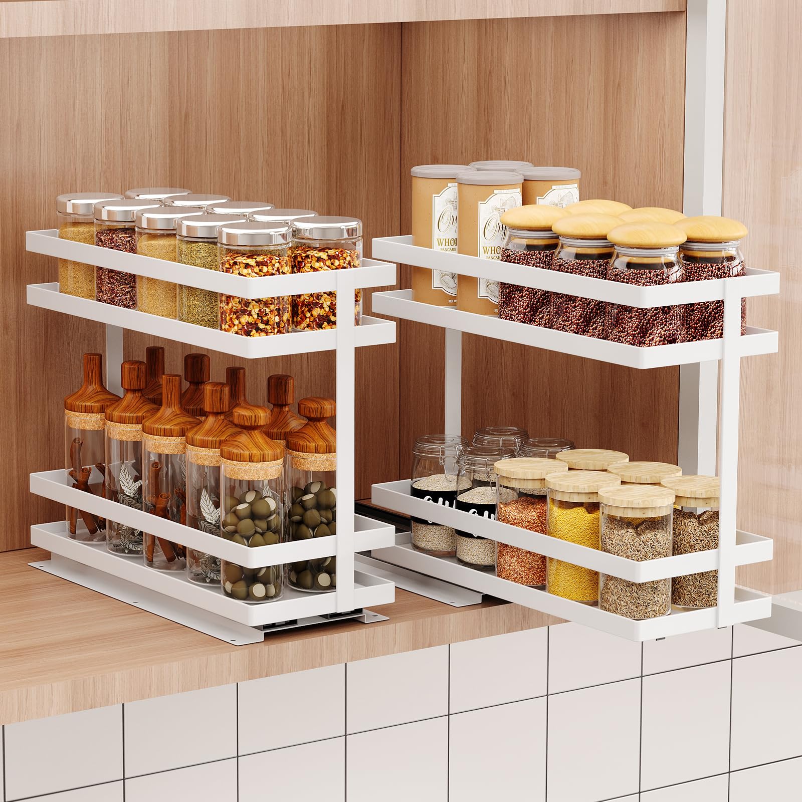 2 Pack Pull Out Spice Rack Organizer for Cabinet (2 pound(s))