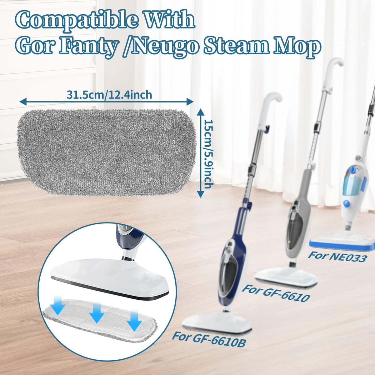 5 Pack Steam Mop Replacement Pads