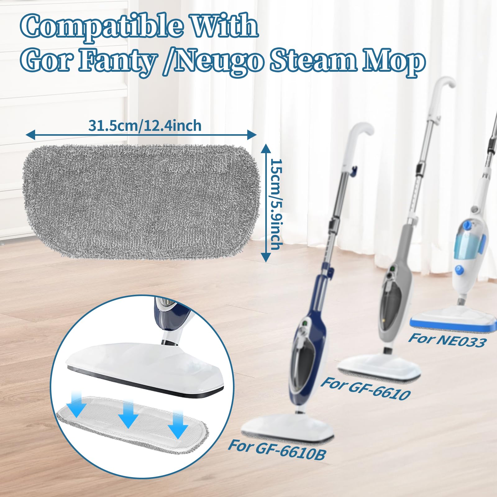 5 Pack Steam Mop Replacement Pads