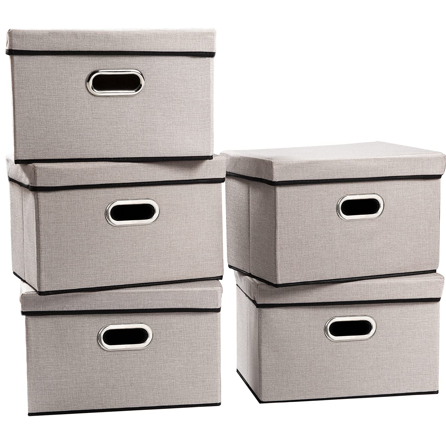 Foldable Storage Bin with Lid [5 (5 Count)