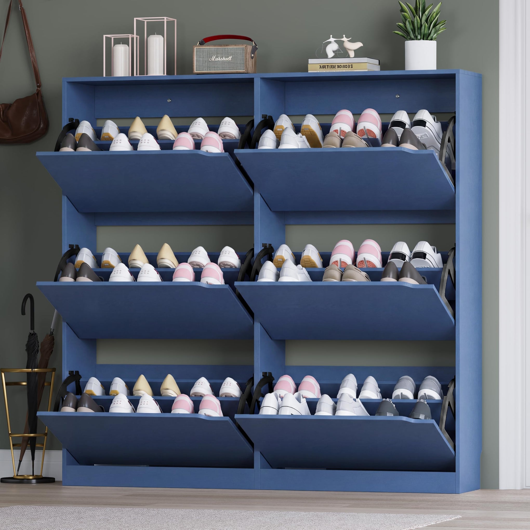 Shoe Cabinet with 6 Flip Drawers