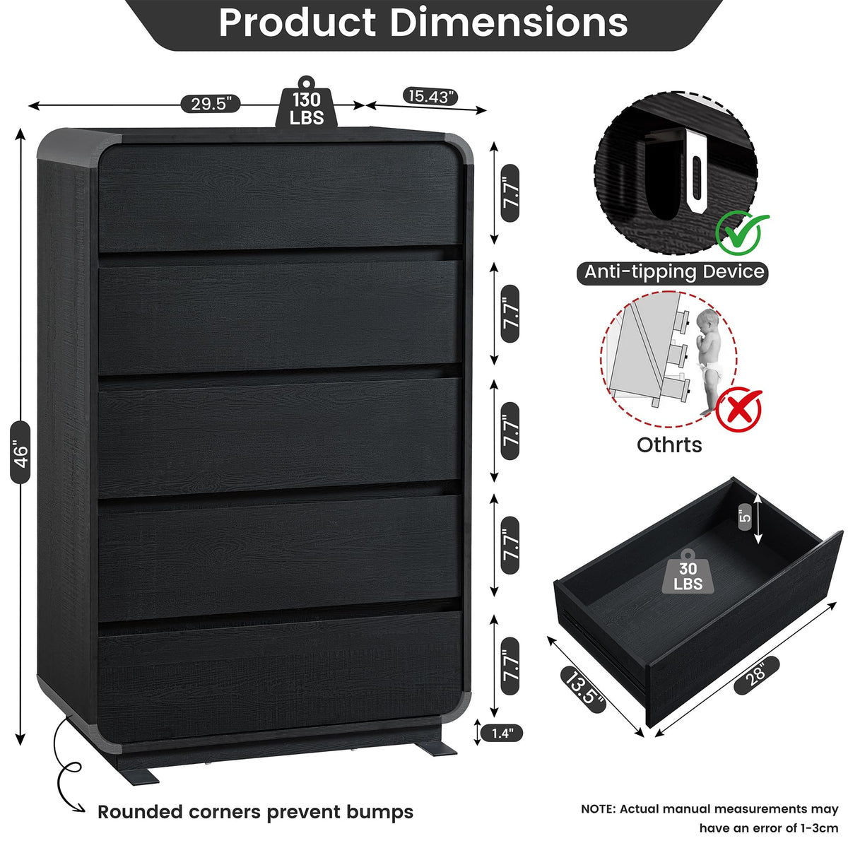 29.5’’ W Dresser for Closet