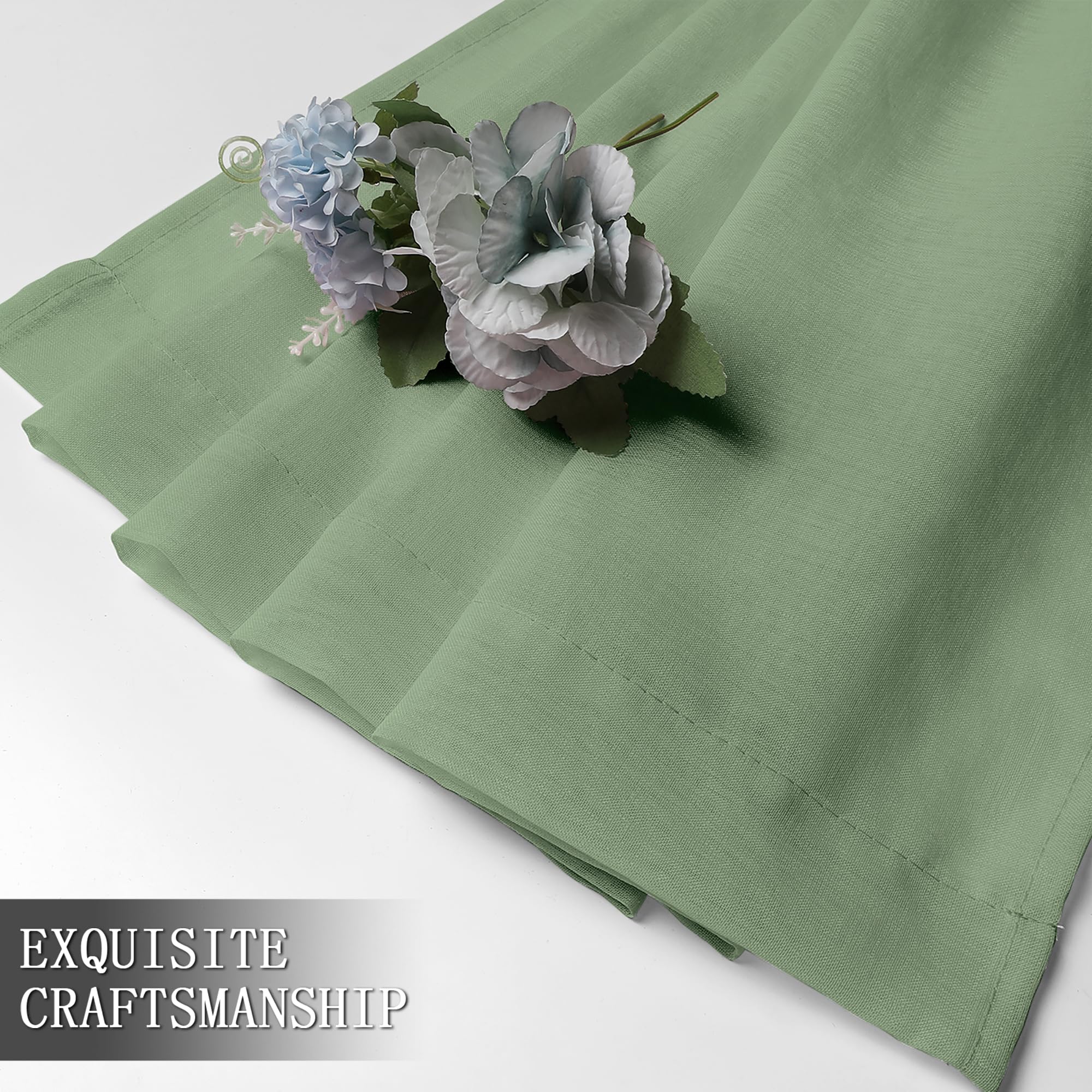 Sheer Curtains Linen Textured Bedroom Curtain Sheers Light Filtering Rod Pocket Voile Curtains for Living Room