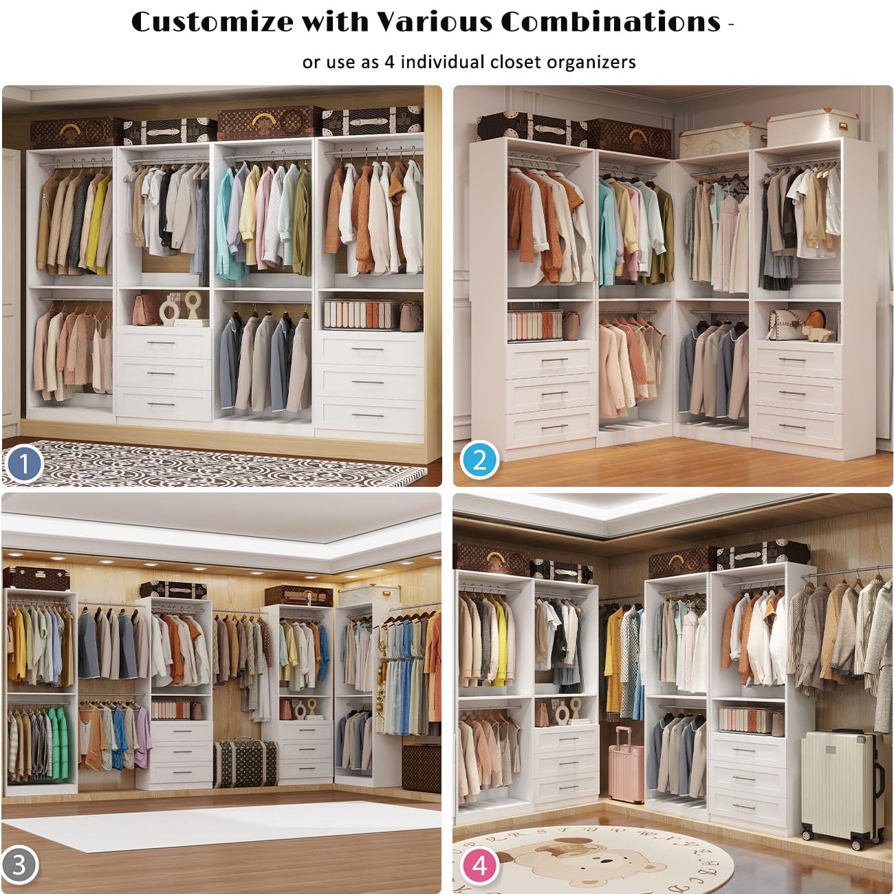 Closet System with 4 Sets
