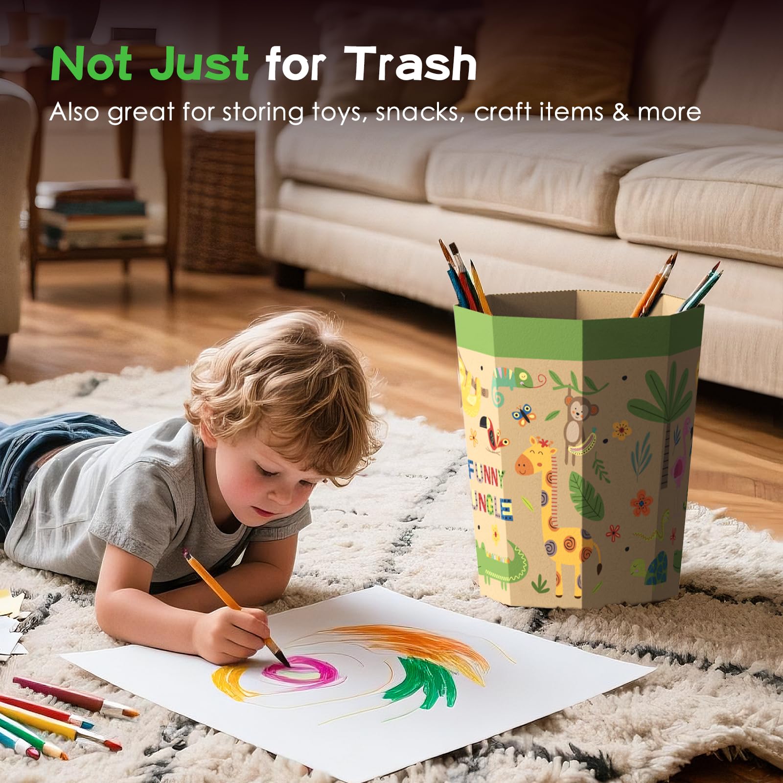 6 Pack Cardboard Trash Can (6 Count)