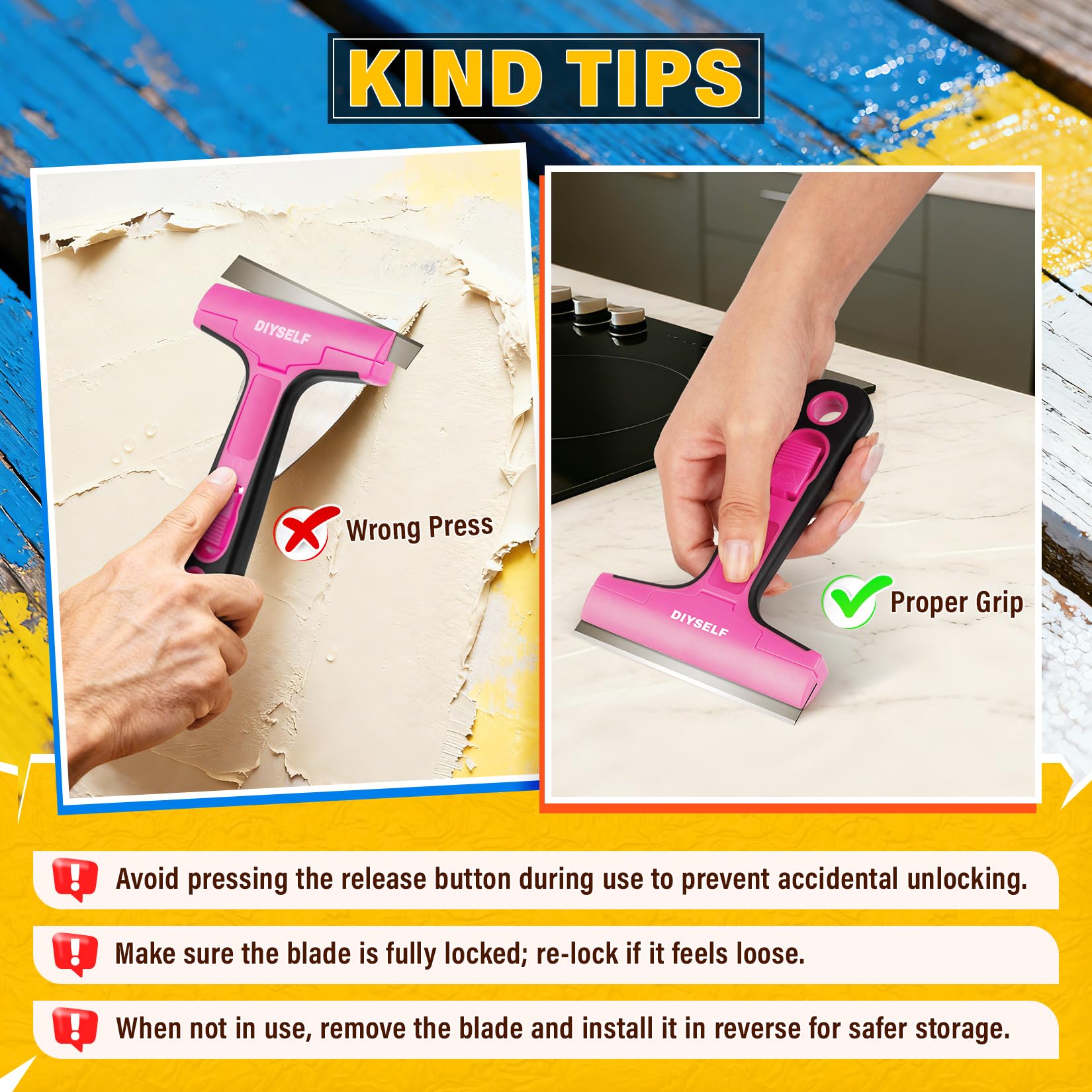 Window Scraper with 10 Extra 4" Razor Blades