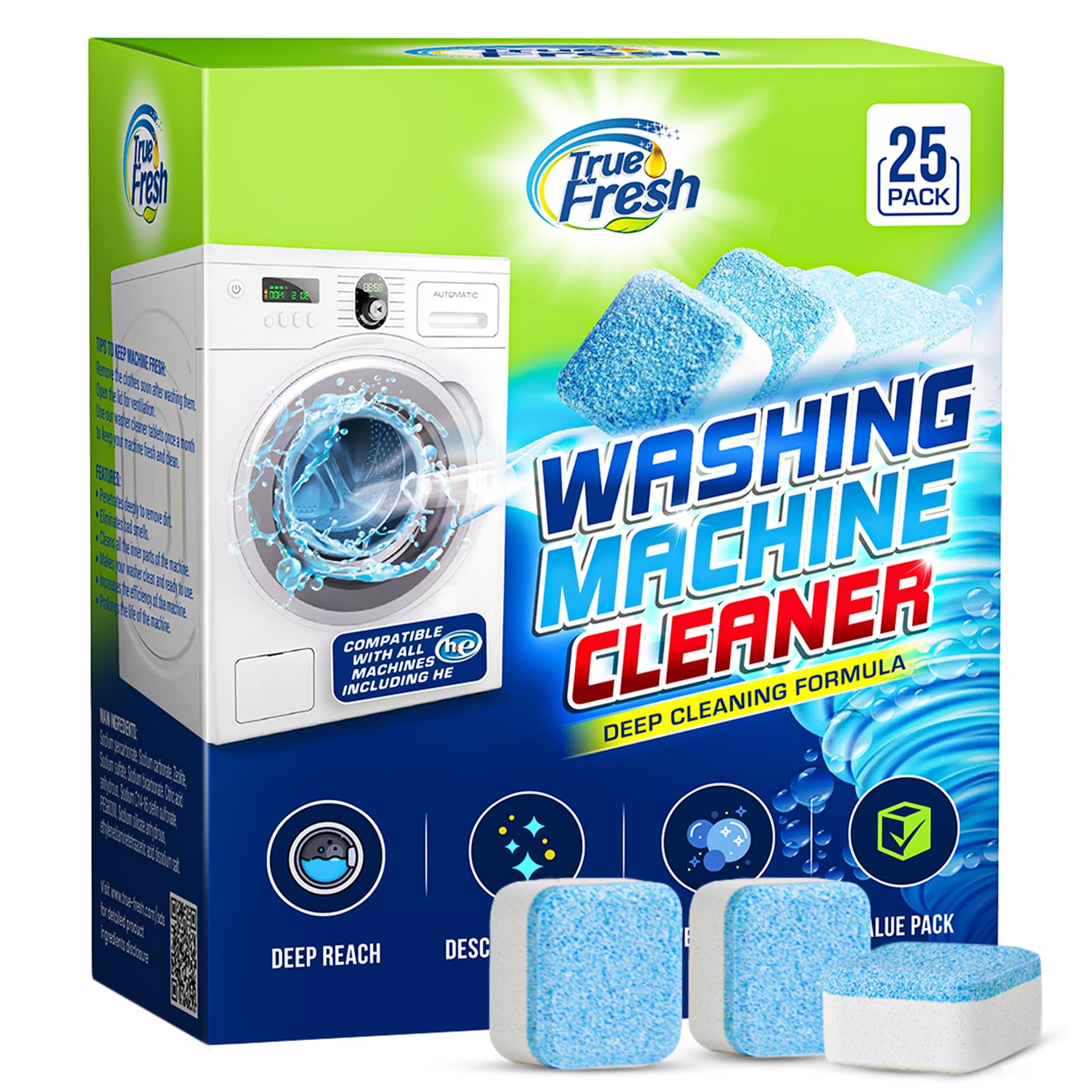 Washing Machine Cleaner Tablets 25 Pack (25 Count)