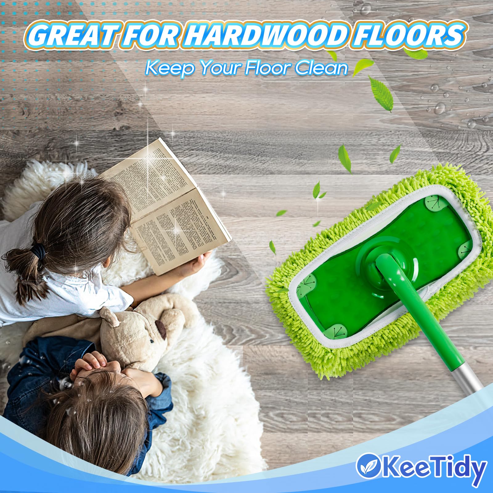 Reusable Microfiber Mop Pads Compatible with Swiffer Sweeper Mop (3 Count)