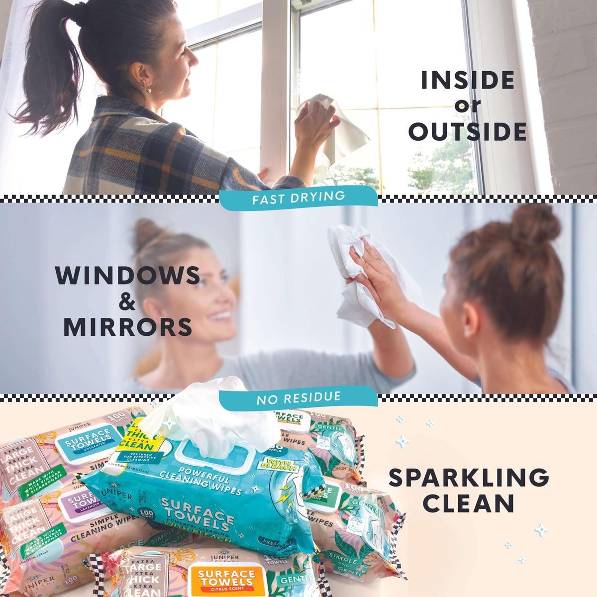 6 Packs Surface Cleaning Wipes (600 Count)