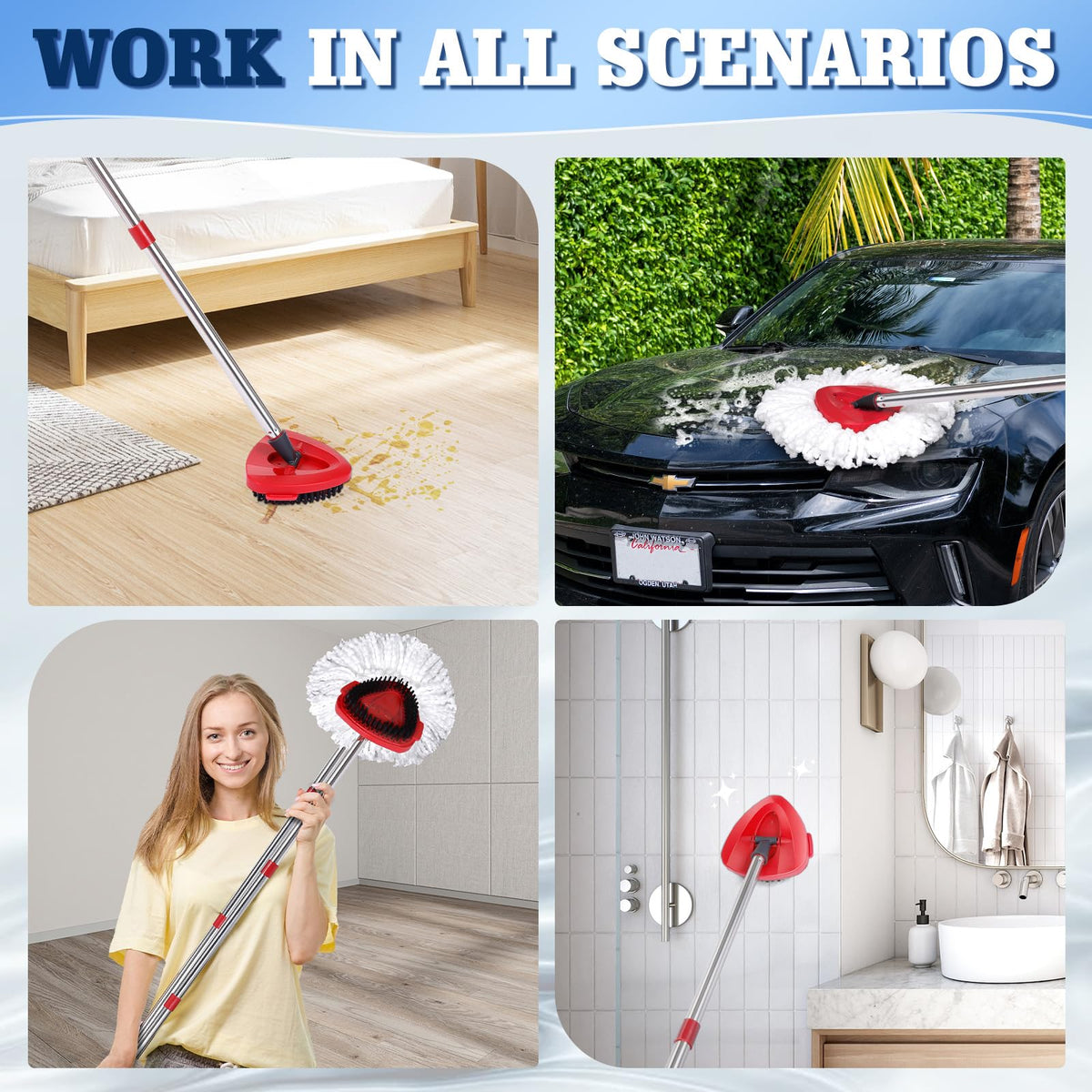 4 Pack Spin Mop Replacements Head Compatible with Ocedar EasyWring 1 (6 Count) - ModHome Supplies