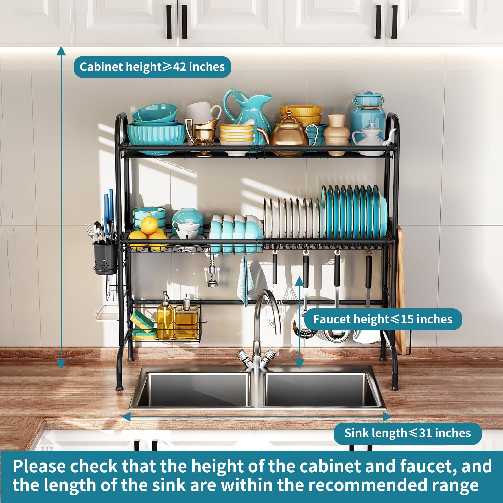 3 Tier Over The Sink Dish Drying Rack