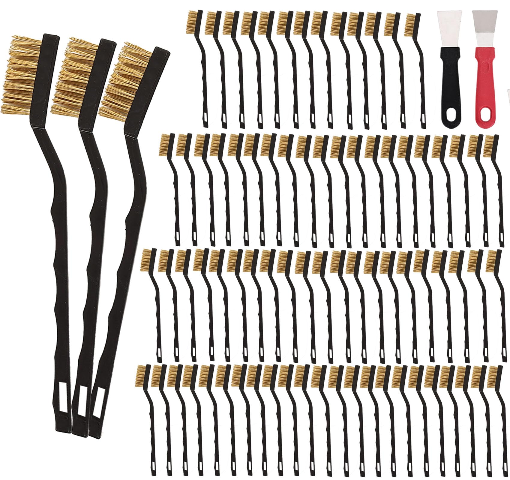 80 Pcs Mini Wire Brush Brass Brush Set