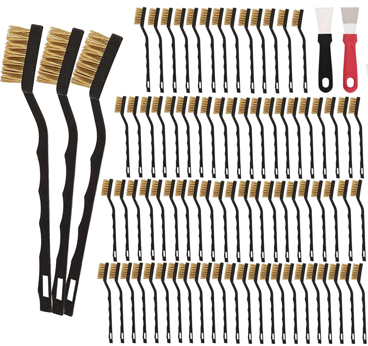 80 Pcs Mini Pure Brass Copper Wire Brush Set