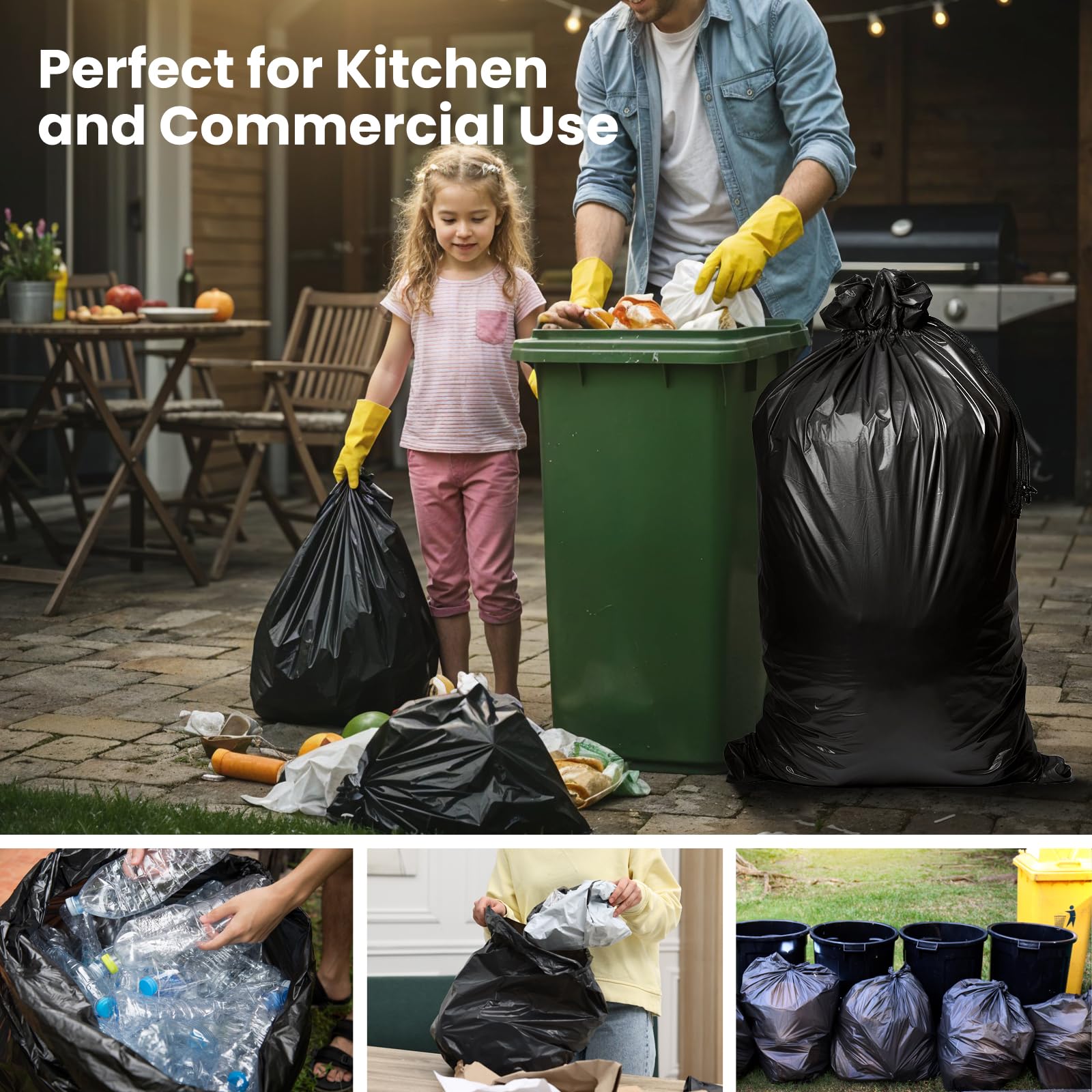 150 Count 55 60 Gallon Trash Bags