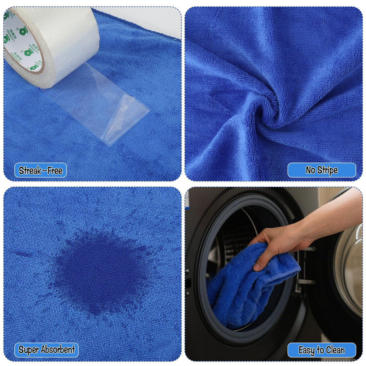 6 Pack Extra Large Microfiber Cleaning Cloths 20"x30" (6 Count)