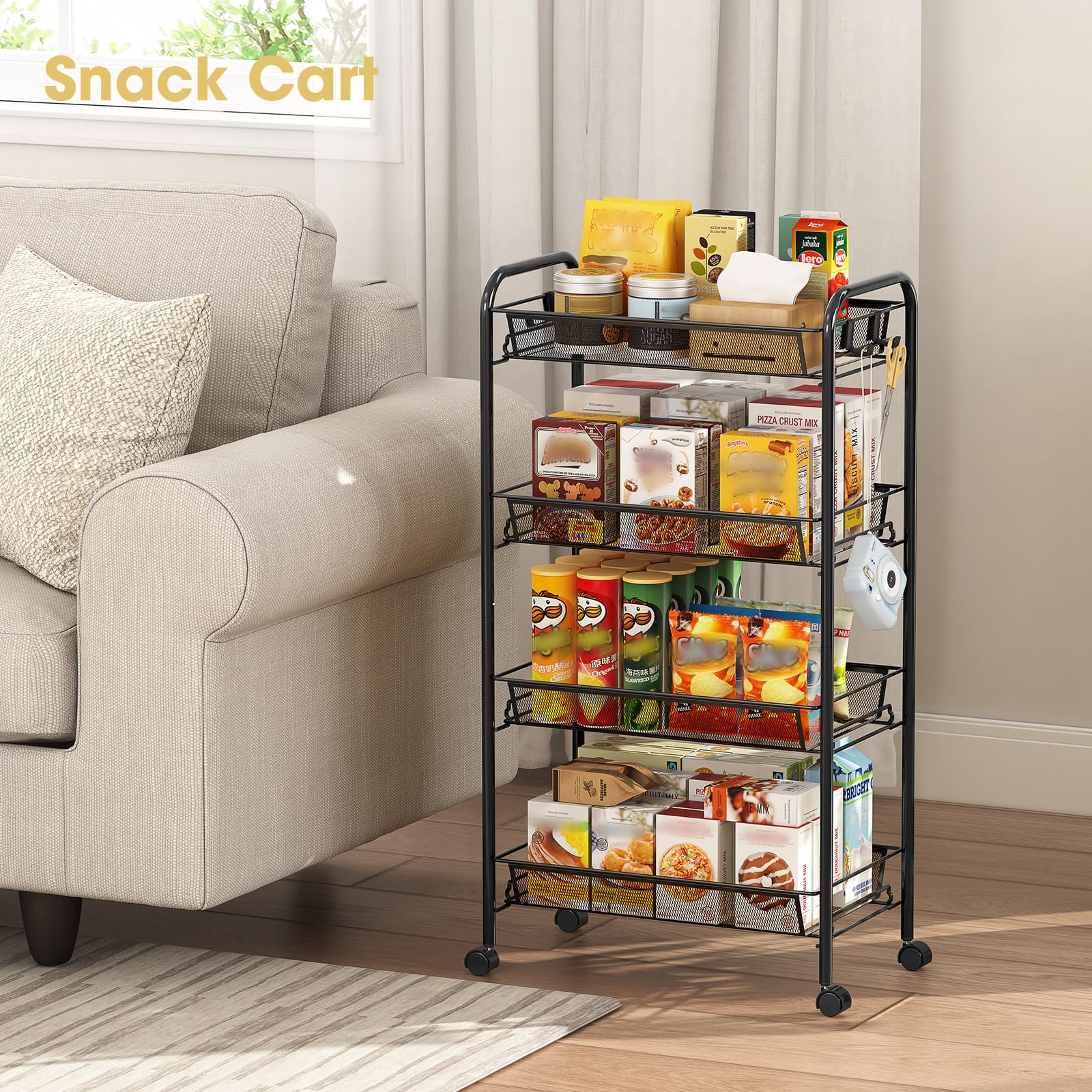 4 Tier Rolling Cart (4 Count)