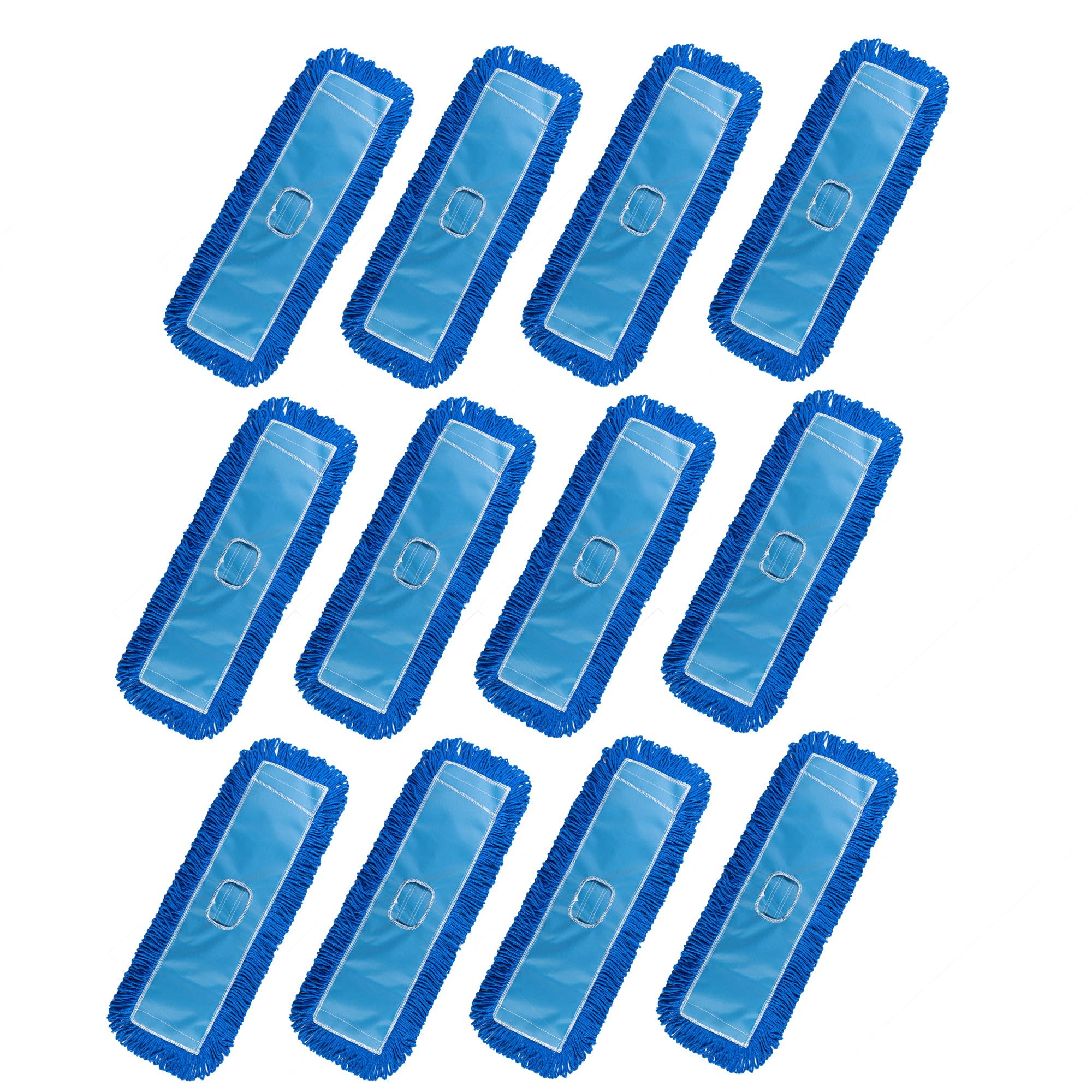 Matthew 24'' Microfiber Loop Dust Mop Washable Commercial&Residential Heavy Duty Mop Head Replacement Premium Absorbent Industrial Dust Mop Refill Pads for Hardwood (12 Count) - ModHome Supplies