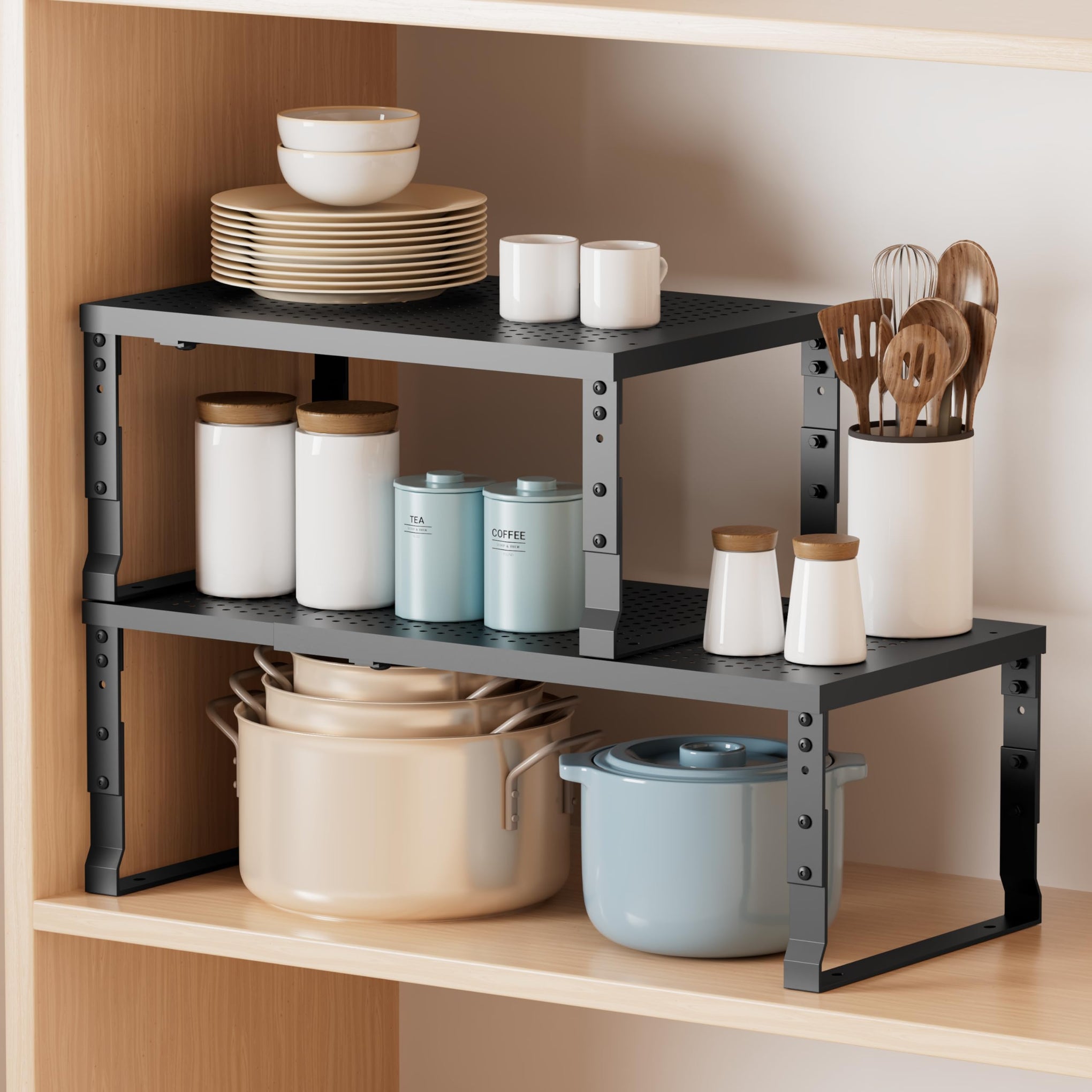 Metal Stackable Expandable Storage Shelf