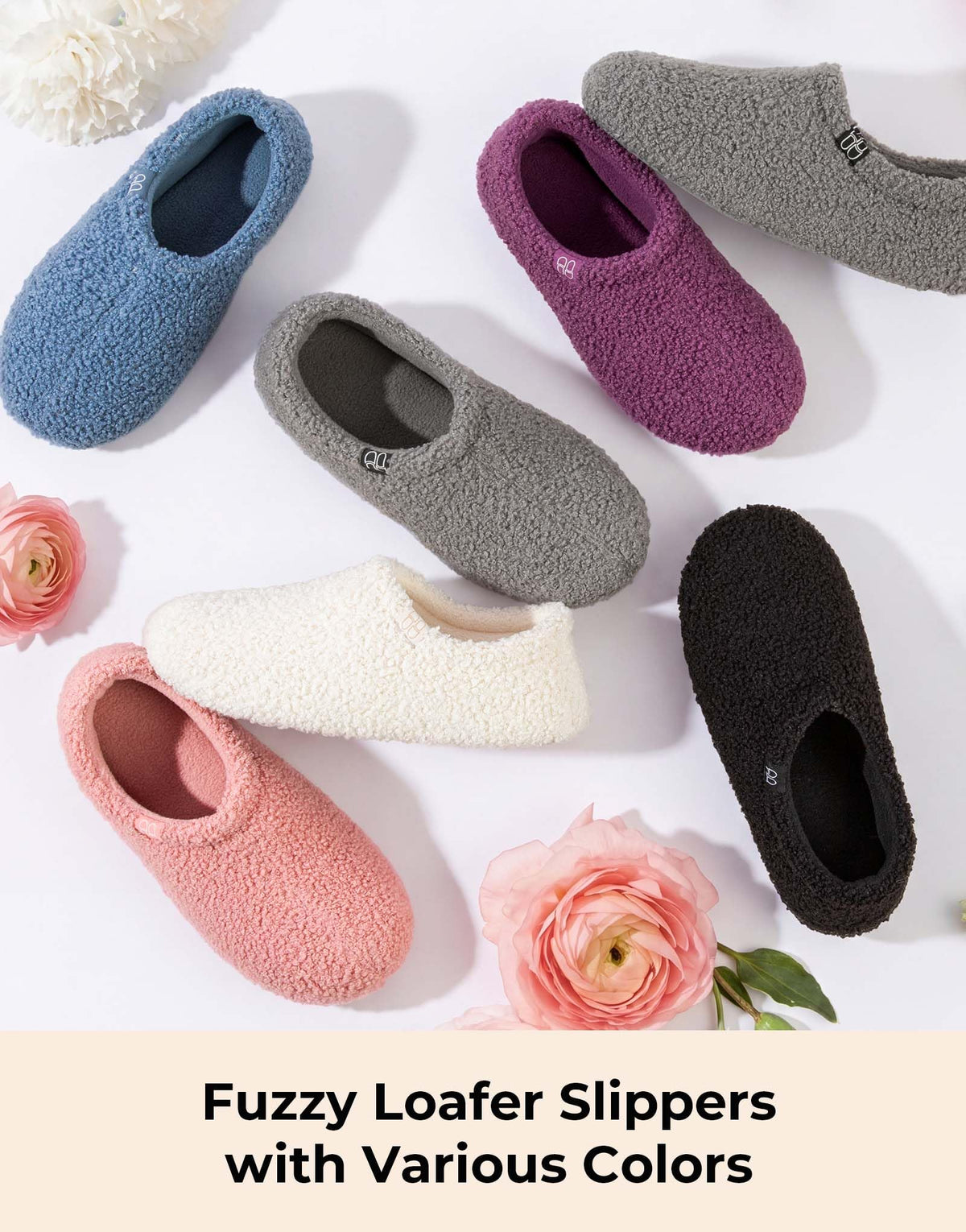 Women's Fuzzy Curly Fur Loafer Slippers