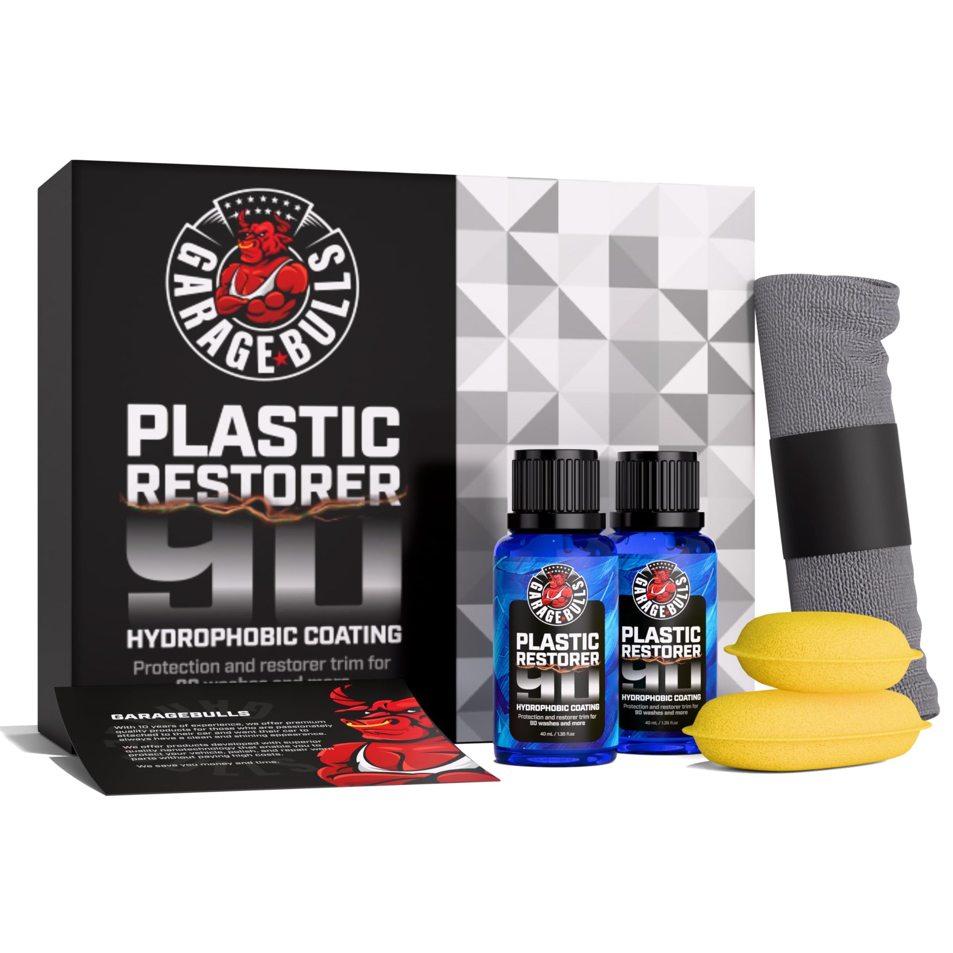 Car Plastic Restorer & Hydrophobic Trim Ceramic Coating Kit Long Lasting Coating Car Accessories 30ml (2 Fl Oz)