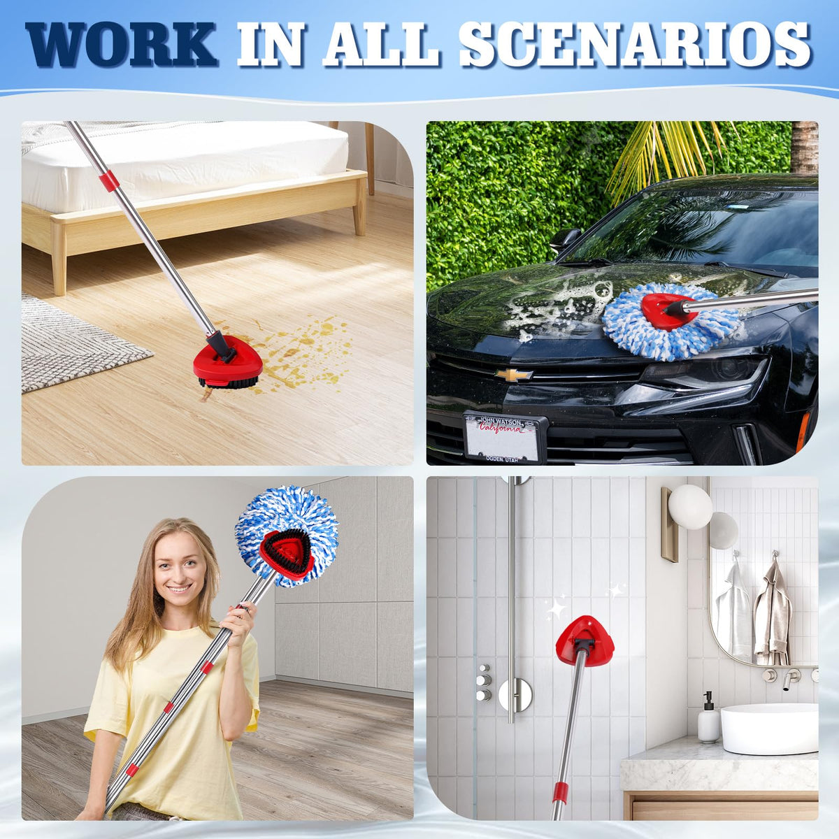 6 Pack Mop Replacement Heads Compatible with Ocedar RinseClean 2 (9 Count) - ModHome Supplies