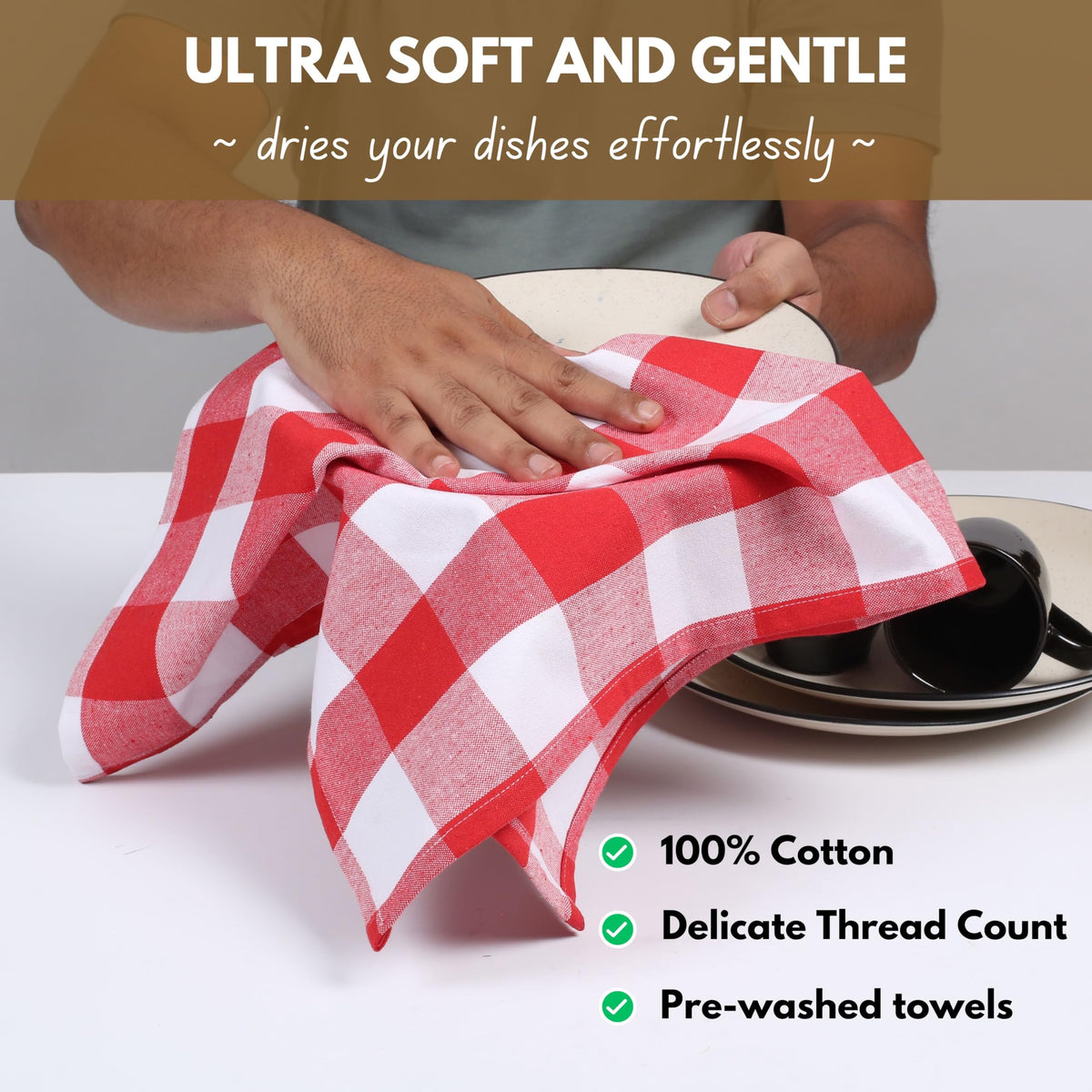 12 Pack Kitchen Towel with Hanging Loop 16x26 inches (12 Count)