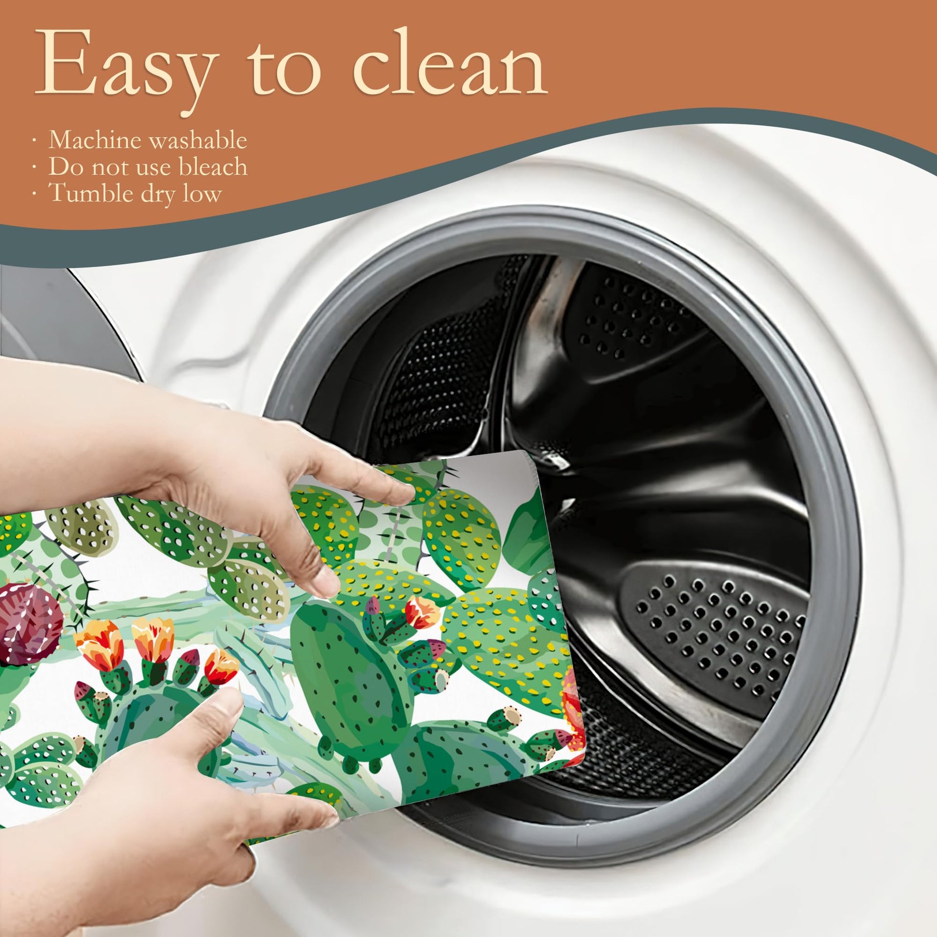 Green Cactus Dish Drying Mat