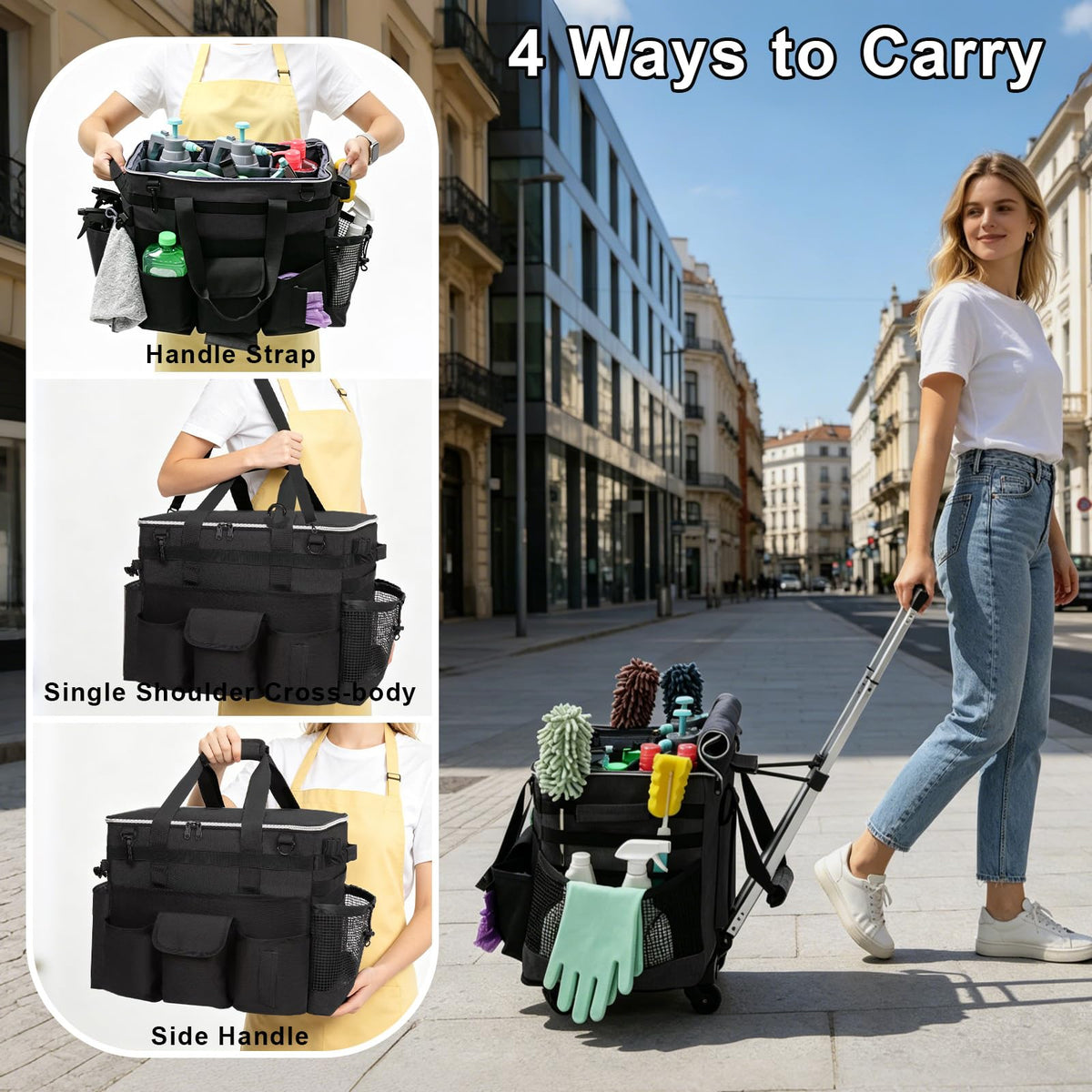 Large Rolling Cleaning Caddy with Wheels