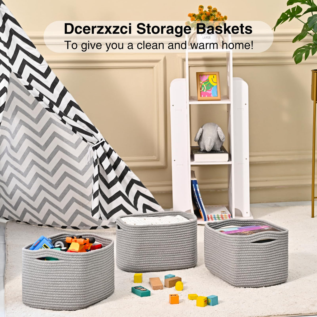 Small Storage Baskets for Organizing (4 Count)