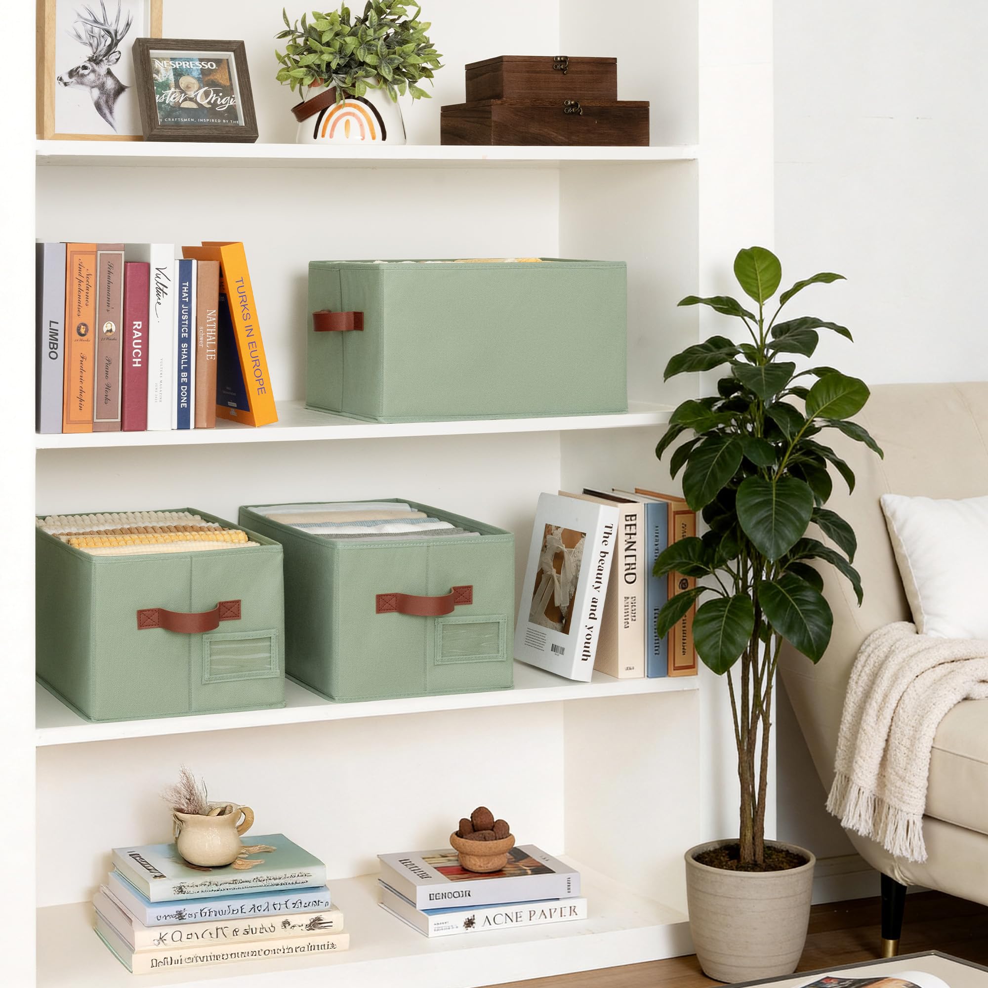 Closet Storage Bins with Label (3 Count)