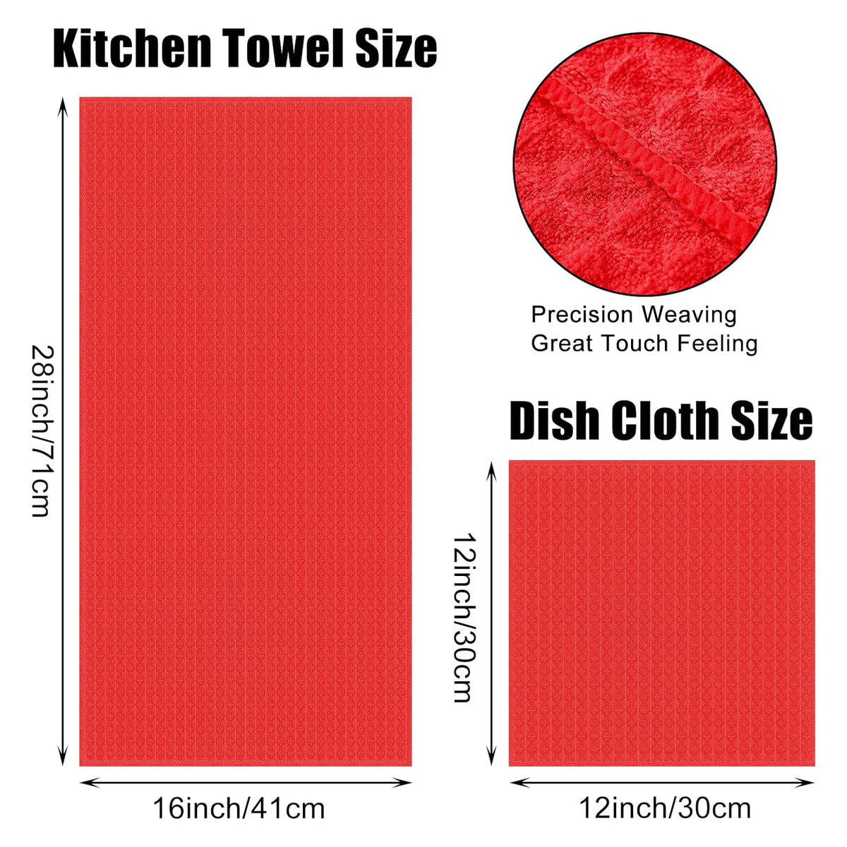 Microfiber Kitchen Towels and Dishcloths Sets (12 Count)