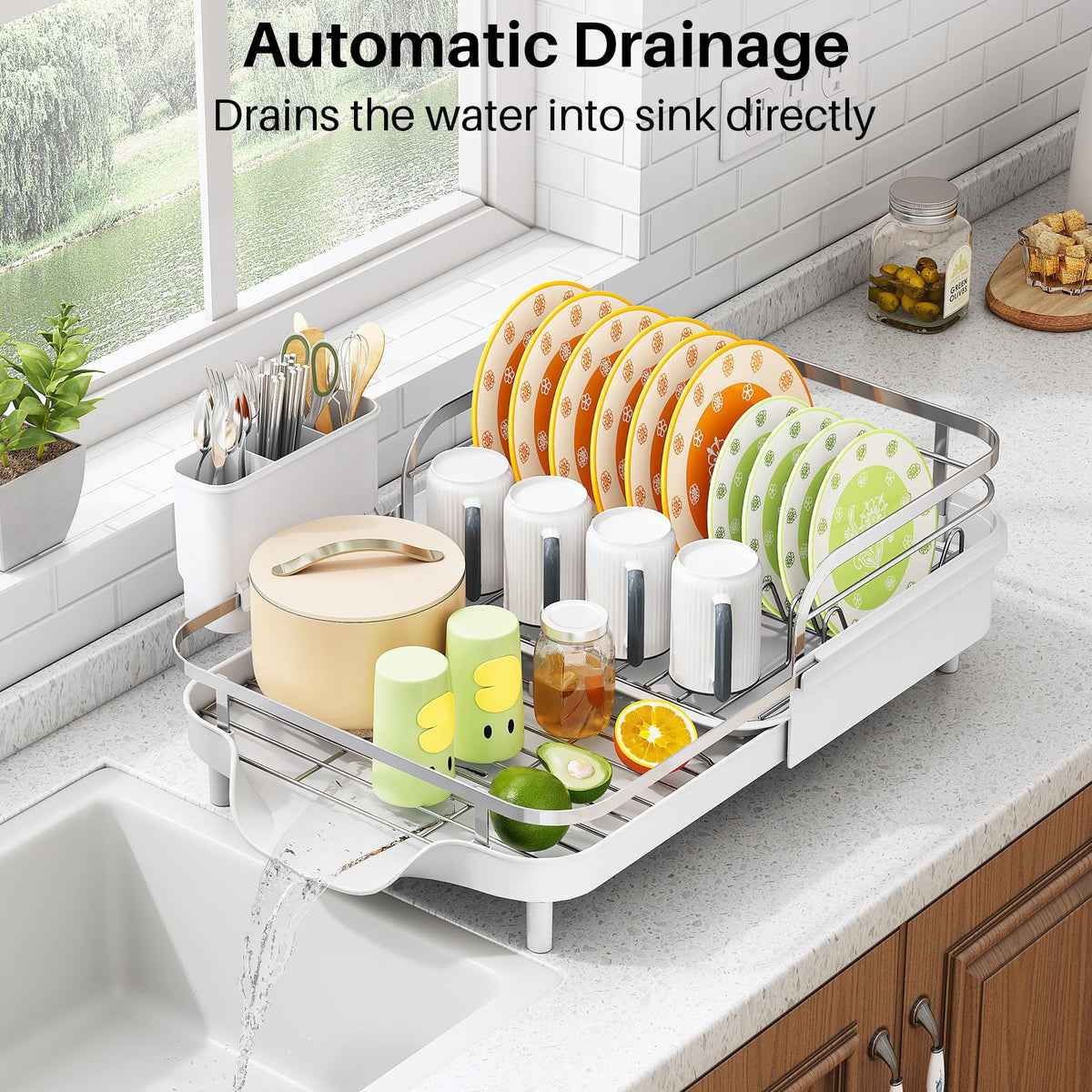 Expandable Dish Drying Rack for Small Kitchen Counter