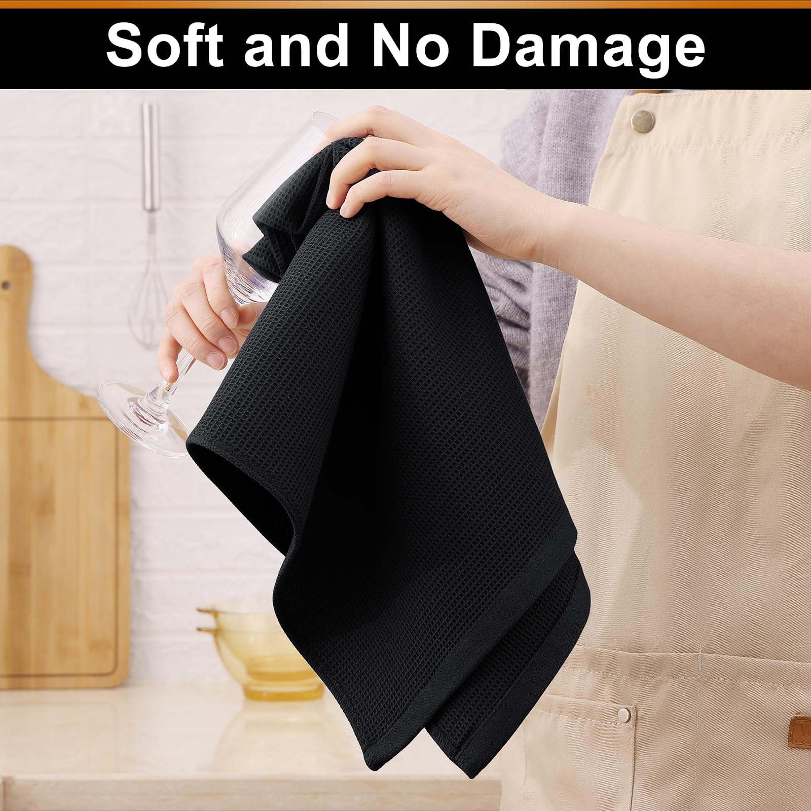 100% Cotton Waffle Weave Kitchen Towels (4 Count)