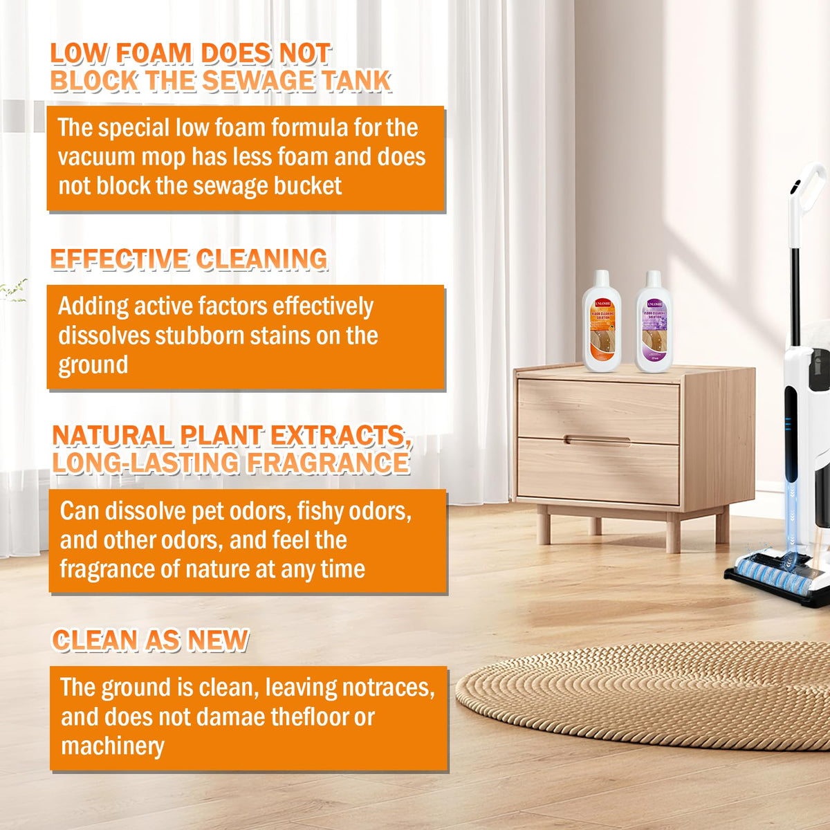 Floor Cleaning Solution for Robot Vacuum Mops (34 Fl Oz)