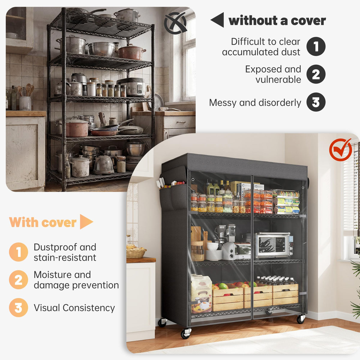 4 Tier Shelving Unit with Cover