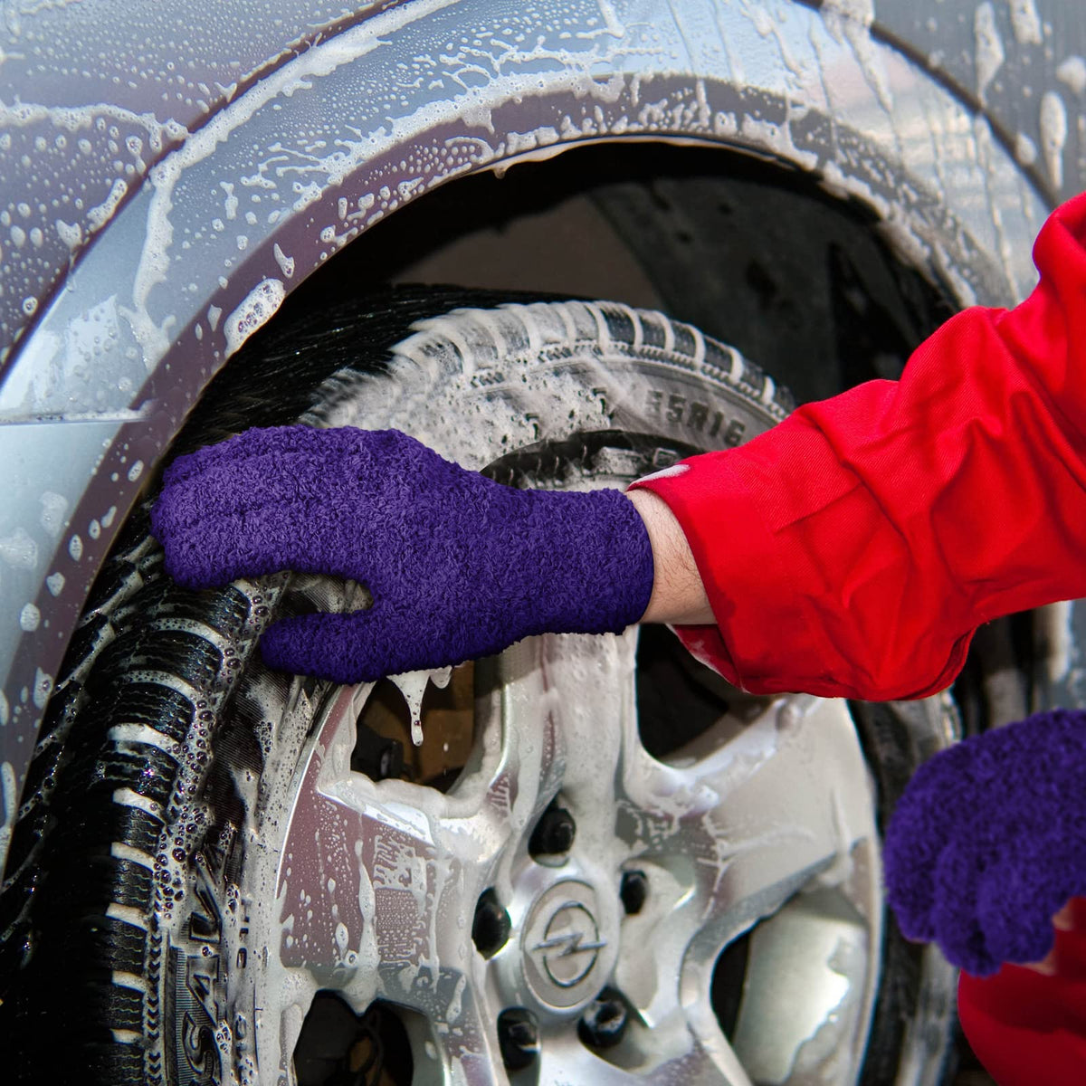 4 Pairs Microfiber Dusting Gloves Washable Reusable Cleaning Gloves Mittens for Plants House Cleaning Car Blinds