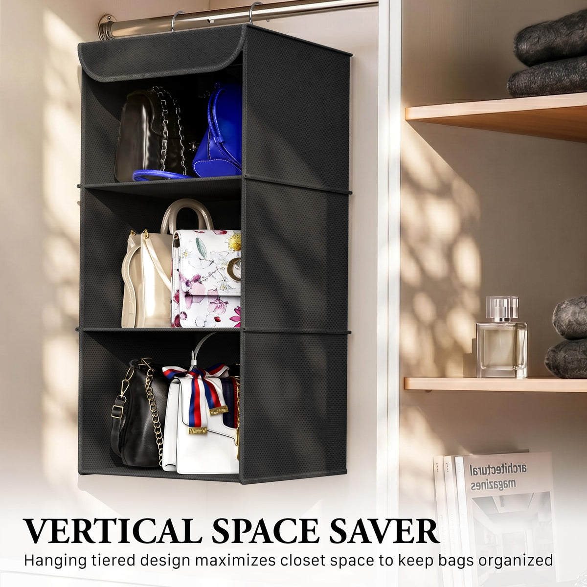 3 Shelf Hanging Closet Organizer