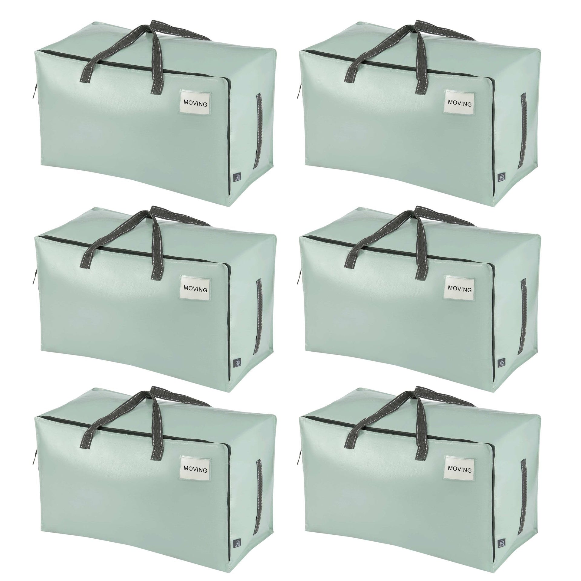 6 Pack Extra Large Heavy Duty Moving Bags with Wide Opening & Reinforced Handles (6 Count)