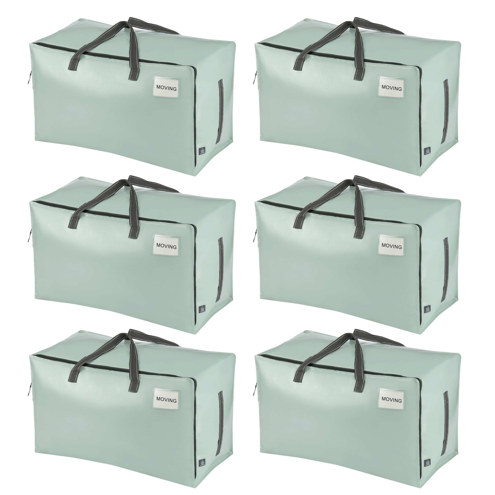 6 Pack Extra Large Heavy Duty Moving Bags with Wide Opening & Reinforced Handles (6 Count)