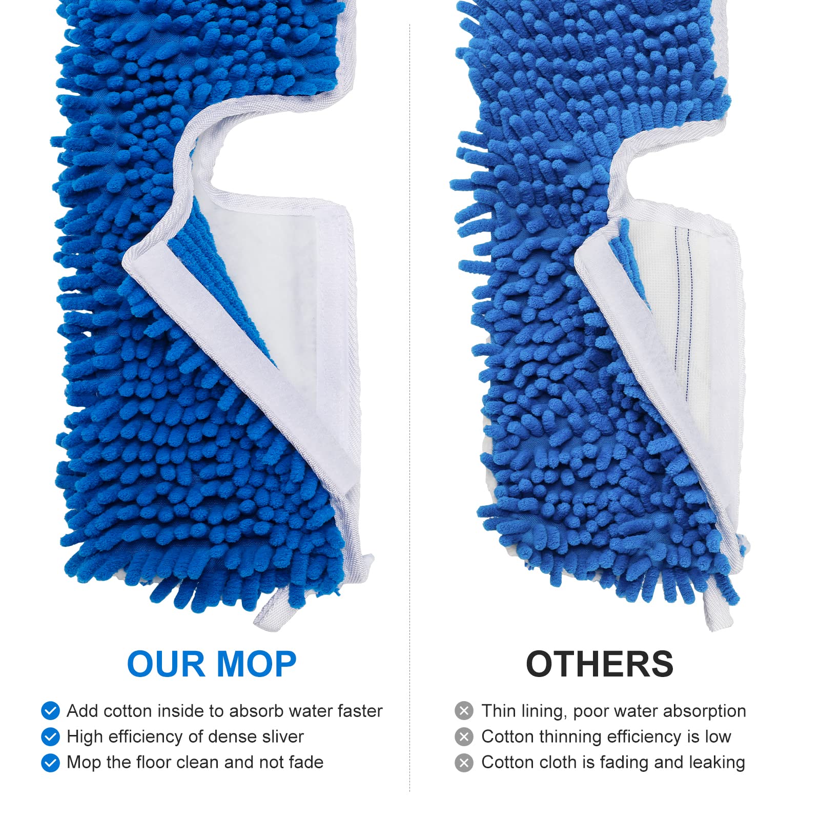 3 Pack Mop Heads Replacement Compatible for Oceda Dual (3 Count) - ModHome Supplies